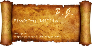 Piváry Júlia névjegykártya